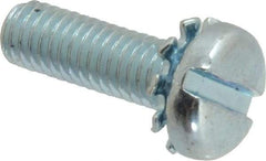 Value Collection - #10-32 UNF, 5/8" Length Under Head Slotted Drive Machine Screw - Pan Head, Grade J82 Steel, Zinc-Plated Finish, External Tooth - Americas Industrial Supply
