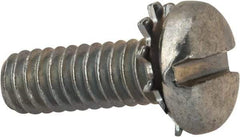Value Collection - 1/4-20 UNC, 3/4" Length Under Head Slotted Drive Machine Screw - Pan Head, Grade J82 Steel, Zinc-Plated Finish, External Tooth - Americas Industrial Supply