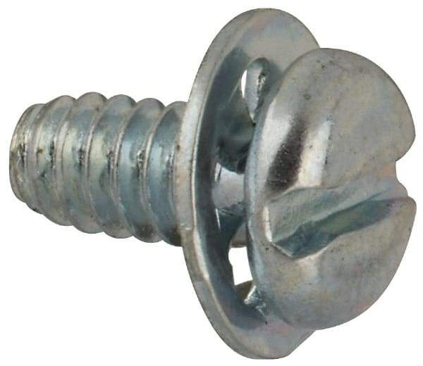 Value Collection - #4-40 UNC, 1/4" Length Under Head Slotted Drive Machine Screw - Pan Head, Grade J82 Steel, Zinc-Plated Finish, Internal Tooth - Americas Industrial Supply