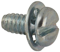 Value Collection - #4-40 UNC, 1/4" Length Under Head Slotted Drive Machine Screw - Pan Head, Grade J82 Steel, Zinc-Plated Finish, Internal Tooth - Americas Industrial Supply
