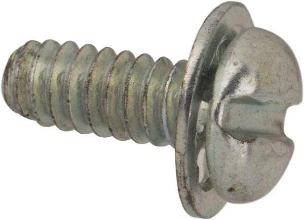 Value Collection - #4-40 UNC, 5/16" Length Under Head Slotted Drive Machine Screw - Pan Head, Grade J82 Steel, Zinc-Plated Finish, Internal Tooth - Americas Industrial Supply