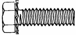 Value Collection - #6-32 UNC, 1/4" Length Under Head Hex Drive Machine Screw - Hex Head, Grade J82 Steel, Zinc-Plated Finish, External Tooth - Americas Industrial Supply