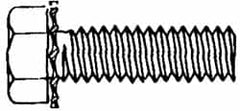 Value Collection - #6-32 UNC, 1/4" Length Under Head Hex Drive Machine Screw - Hex Head, Grade J82 Steel, Zinc-Plated Finish, External Tooth - Americas Industrial Supply