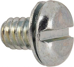 Value Collection - 1/4-20 UNC, 3/8" Length Under Head Slotted Drive Machine Screw - Pan Head, Grade J82 Steel, Zinc-Plated Finish, Internal Tooth - Americas Industrial Supply