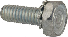 Value Collection - #8-32 UNC, 1/2" Length Under Head Hex Drive Machine Screw - Hex Head, Grade J82 Steel, Zinc-Plated Finish, External Tooth - Americas Industrial Supply