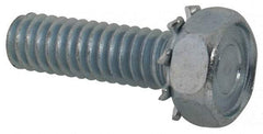 Value Collection - 1/4-20 UNC, 7/8" Length Under Head Hex Drive Machine Screw - Hex Head, Grade J82 Steel, Zinc-Plated Finish, External Tooth - Americas Industrial Supply