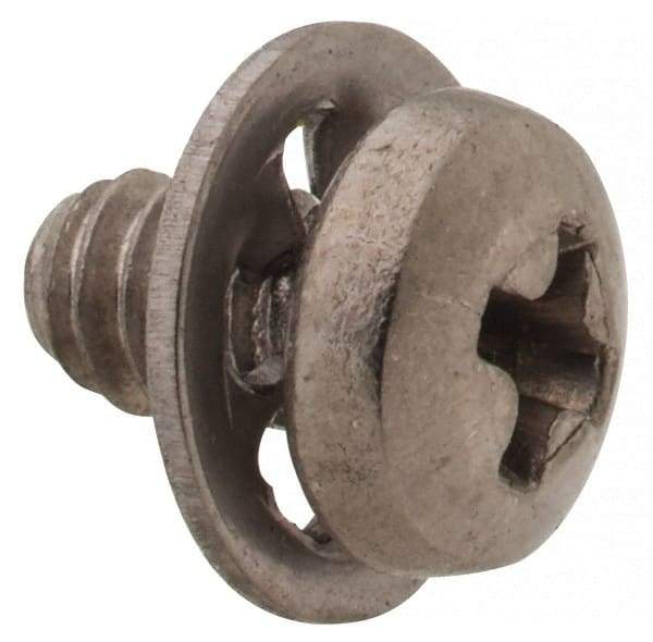 Value Collection - #4-40 UNC, 3/16" Length Under Head Phillips Drive Machine Screw - Pan Head, Grade 18-8 Stainless Steel, Internal Tooth - Americas Industrial Supply