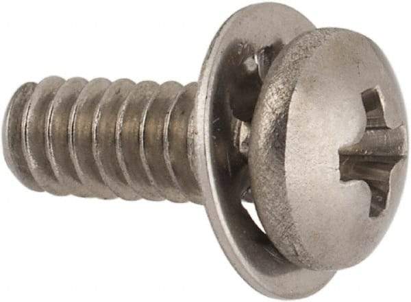 Value Collection - #4-40 UNC, 5/16" Length Under Head Phillips Drive Machine Screw - Pan Head, Grade 18-8 Stainless Steel, Internal Tooth - Americas Industrial Supply