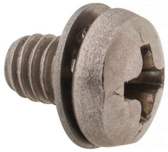Value Collection - #8-32 UNC, 1/4" Length Under Head Phillips Drive Machine Screw - Pan Head, Grade 18-8 Stainless Steel, Internal Tooth - Americas Industrial Supply