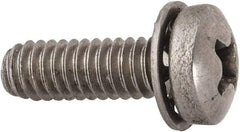 Value Collection - #8-32 UNC, 1/2" Length Under Head Phillips Drive Machine Screw - Pan Head, Grade 18-8 Stainless Steel, Internal Tooth - Americas Industrial Supply