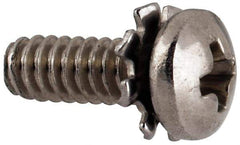 Value Collection - #4-40 UNC, 5/16" Length Under Head Phillips Drive Machine Screw - Pan Head, Grade 18-8 Stainless Steel, External Tooth - Americas Industrial Supply