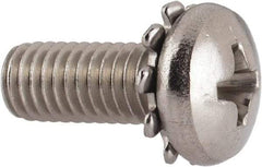 Value Collection - #10-32 UNF, 1/2" Length Under Head Phillips Drive Machine Screw - Pan Head, Grade 18-8 Stainless Steel, External Tooth - Americas Industrial Supply