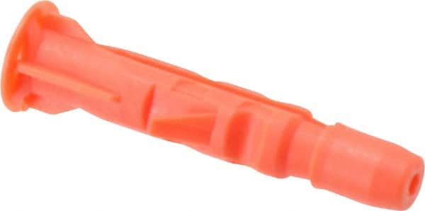 Value Collection - 1/4" Diam, 1-7/16" Long, Plug Drywall & Hollow Wall Anchor - 1/4" Drill, Plastic, Use in Drywall & Hollow Wall - Americas Industrial Supply