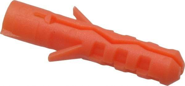 Value Collection - 1/4" Diam, 1-3/16" Long, Plug Drywall & Hollow Wall Anchor - 1/4" Drill, Nylon, Use in Drywall & Hollow Wall - Americas Industrial Supply