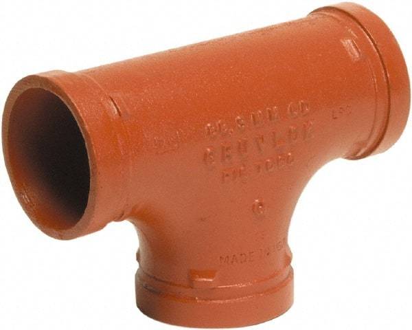 Made in USA - Size 6", Class 150, Malleable Iron Orange Pipe Tee - Grooved End Connection - Americas Industrial Supply