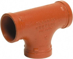 Made in USA - Size 4", Class 150, Malleable Iron Orange Pipe Tee - Grooved End Connection - Americas Industrial Supply