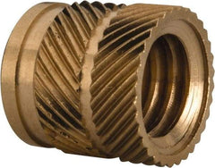 E-Z LOK - 3/8 16 UNC, 0.494" Diam, Brass Unheaded Heat Installed Threaded Insert - 15/32" Hole, 1/2" OAL, 0.494" Head Diam - Americas Industrial Supply