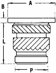 E-Z LOK - #2 56 UNC, 0.141" Diam, Brass Headed Heat Installed Threaded Insert - 1/8" Hole, 0.141" OAL x 0.018" High, 3/16" Head Diam - Americas Industrial Supply