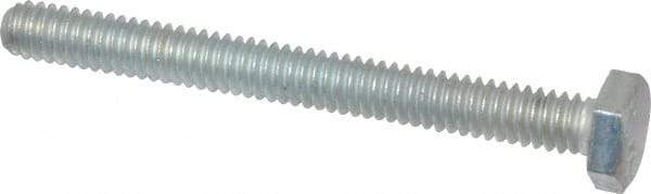 Made in USA - 1/4-20 UNC, 2-1/2" Length Under Head Hex Head Cap Screw - Fully Threaded, Grade 5 Steel, Zinc-Plated Finish, 7/16" Hex - Americas Industrial Supply