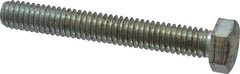 Made in USA - 5/16-18 UNC, 2-1/4" Length Under Head Hex Head Cap Screw - Fully Threaded, Grade 5 Steel, Zinc-Plated Finish, 1/2" Hex - Americas Industrial Supply