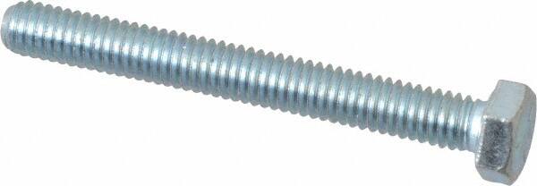 Made in USA - 5/16-18 UNC, 2-3/4" Length Under Head Hex Head Cap Screw - Fully Threaded, Grade 5 Steel, Zinc-Plated Finish, 1/2" Hex - Americas Industrial Supply