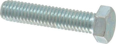 Made in USA - 3/8-16 UNC, 1-3/4" Length Under Head Hex Head Cap Screw - Fully Threaded, Grade 5 Steel, Zinc-Plated Finish, 9/16" Hex - Americas Industrial Supply