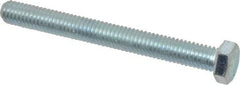 Made in USA - 3/8-16 UNC, 3-1/2" Length Under Head Hex Head Cap Screw - Fully Threaded, Grade 5 Steel, Zinc-Plated Finish, 9/16" Hex - Americas Industrial Supply