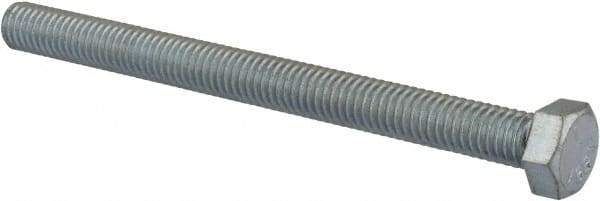 Value Collection - 3/8-16 UNC, 4-1/2" Length Under Head Hex Head Cap Screw - Fully Threaded, Grade 5 Steel, Zinc-Plated Finish, 9/16" Hex - Americas Industrial Supply