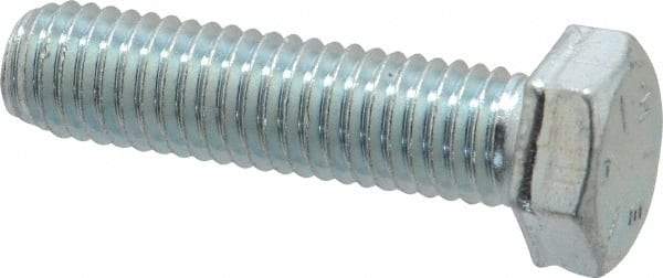Made in USA - 1/2-13 UNC, 2" Length Under Head Hex Head Cap Screw - Fully Threaded, Grade 5 Steel, Zinc-Plated Finish, 3/4" Hex - Americas Industrial Supply