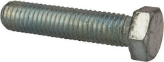 Made in USA - 1/2-13 UNC, 2-1/4" Length Under Head Hex Head Cap Screw - Fully Threaded, Grade 5 Steel, Zinc-Plated Finish, 3/4" Hex - Americas Industrial Supply