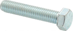 Made in USA - 1/2-13 UNC, 2-1/2" Length Under Head Hex Head Cap Screw - Fully Threaded, Grade 5 Steel, Zinc-Plated Finish, 3/4" Hex - Americas Industrial Supply