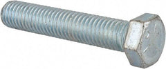 Made in USA - 1/2-13 UNC, 2-3/4" Length Under Head Hex Head Cap Screw - Fully Threaded, Grade 5 Steel, Zinc-Plated Finish, 3/4" Hex - Americas Industrial Supply