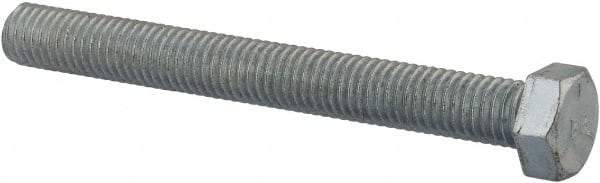 Value Collection - 1/2-13 UNC, 4-1/2" Length Under Head Hex Head Cap Screw - Fully Threaded, Grade 5 Steel, Zinc-Plated Finish, 3/4" Hex - Americas Industrial Supply