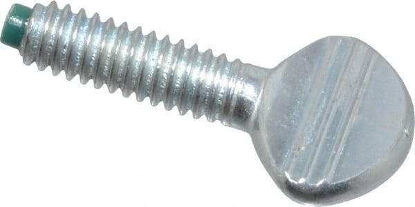 Made in USA - #8-32 Oval Dog Point Tip Grade 2 Steel Thumb Screw - 0.3" Head Height, Zinc-Plated Finish - Americas Industrial Supply