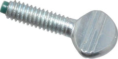 Made in USA - #8-32 Oval Dog Point Tip Grade 2 Steel Thumb Screw - 0.3" Head Height, Zinc-Plated Finish - Americas Industrial Supply