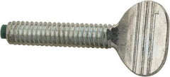 Made in USA - #8-32 Oval Dog Point Tip Grade 2 Steel Thumb Screw - 0.3" Head Height, Zinc-Plated Finish - Americas Industrial Supply