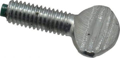 Made in USA - #10-32 Oval Dog Point Tip Grade 2 Steel Thumb Screw - 0.43" Head Height, Zinc-Plated Finish - Americas Industrial Supply