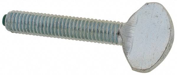 Made in USA - #10-32 Oval Dog Point Tip Grade 2 Steel Thumb Screw - 0.43" Head Height, Zinc-Plated Finish - Americas Industrial Supply