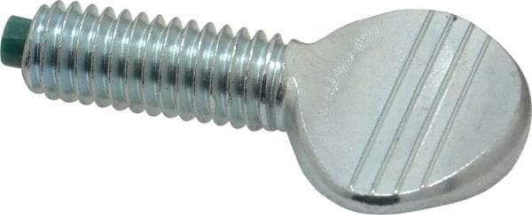 Made in USA - 3/8-16 Oval Dog Point Tip Grade 2 Steel Thumb Screw - 3/4" Head Height, Zinc-Plated Finish - Americas Industrial Supply