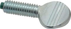Made in USA - 3/8-16 Oval Dog Point Tip Grade 2 Steel Thumb Screw - 3/4" Head Height, Zinc-Plated Finish - Americas Industrial Supply