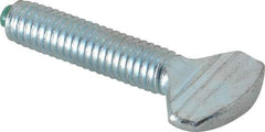 Made in USA - 3/8-16 Oval Dog Point Tip Grade 2 Steel Thumb Screw - 3/4" Head Height, Zinc-Plated Finish - Americas Industrial Supply