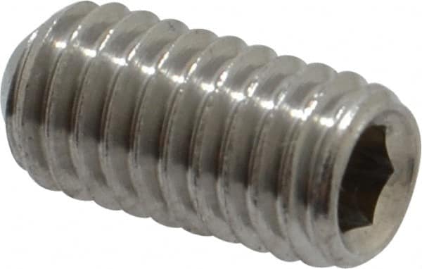 Value Collection - M6x1.00 Metric Coarse, 12mm OAL, Cup Point Set Screw - Grade 18-8 & Austenitic A2 Stainless Steel, 3mm Key - Americas Industrial Supply