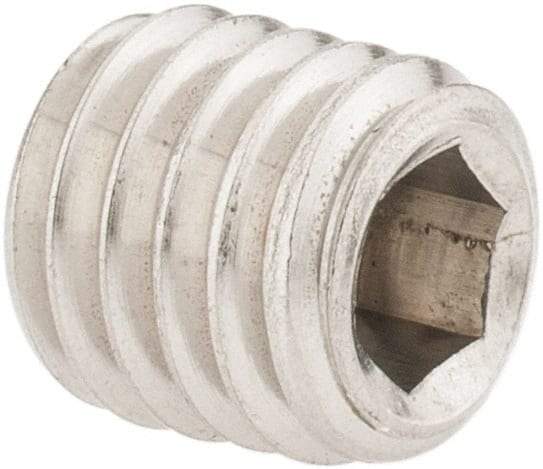 Value Collection - M8x1.25 Metric Coarse, 8mm OAL, Cup Point Set Screw - Grade 18-8 & Austenitic A2 Stainless Steel, 4mm Key - Americas Industrial Supply