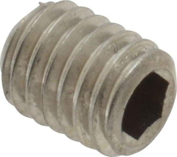 Value Collection - M8x1.25 Metric Coarse, 10mm OAL, Cup Point Set Screw - Grade 18-8 & Austenitic A2 Stainless Steel, 4mm Key - Americas Industrial Supply