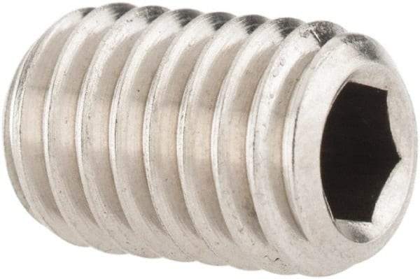 Value Collection - M8x1.25 Metric Coarse, 12mm OAL, Cup Point Set Screw - Grade 18-8 & Austenitic A2 Stainless Steel, 4mm Key - Americas Industrial Supply