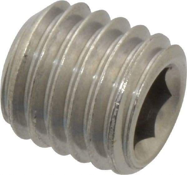 Value Collection - M12x1.75 Metric Coarse, 12mm OAL, Cup Point Set Screw - Grade 18-8 & Austenitic A2 Stainless Steel, 6mm Key - Americas Industrial Supply