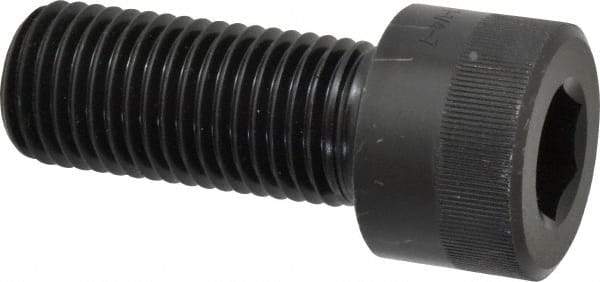 Holo-Krome - 1-3/4 - 5 UNC Hex Socket Drive, Socket Cap Screw - Alloy Steel, Black Oxide Finish, Fully Threaded, 3-1/2" Length Under Head - Americas Industrial Supply