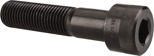 Holo-Krome - 1-1/4 - 7 UNC Hex Socket Drive, Socket Cap Screw - Alloy Steel, Black Oxide Finish, Partially Threaded, 5-1/2" Length Under Head - Americas Industrial Supply