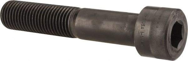 Holo-Krome - 1-3/4 - 5 UNC Hex Socket Drive, Socket Cap Screw - Alloy Steel, Black Oxide Finish, Partially Threaded, 8" Length Under Head - Americas Industrial Supply