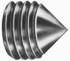 Value Collection - 1/4-20 UNC, 5/16" OAL, Cone Point Set Screw - Grade Austenitic A2 Stainless Steel, 1/8" Key - Americas Industrial Supply